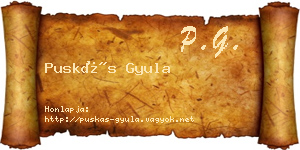 Puskás Gyula névjegykártya